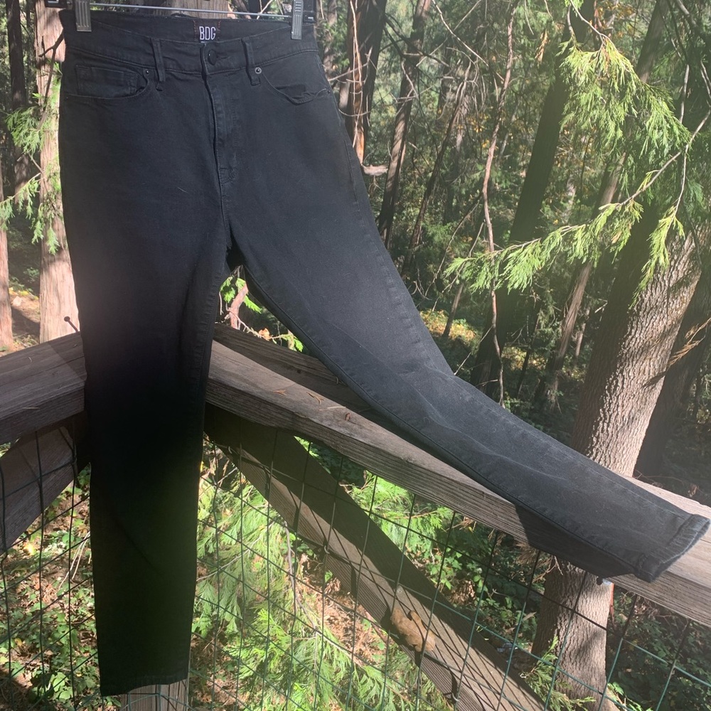 BDG Urban Outfitters cropped stretch black high waisted boyfriend jeans - Picture 8 of 8